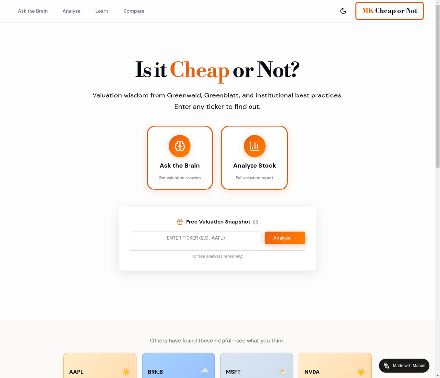 MK Cheap or Not Dashboard