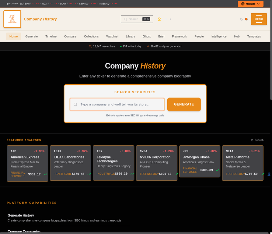 MK Company History Dashboard